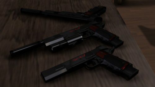 【MMD道具】黑色手枪模型（黑檀木吗？）M1911NightMareⅡ