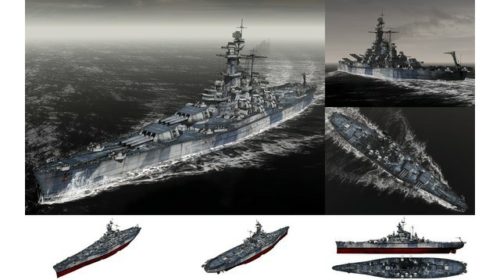 【MMD道具】MMD用モブ超弩級戦艦1942(ｻｳｽﾓﾌﾞﾌﾞ)セット